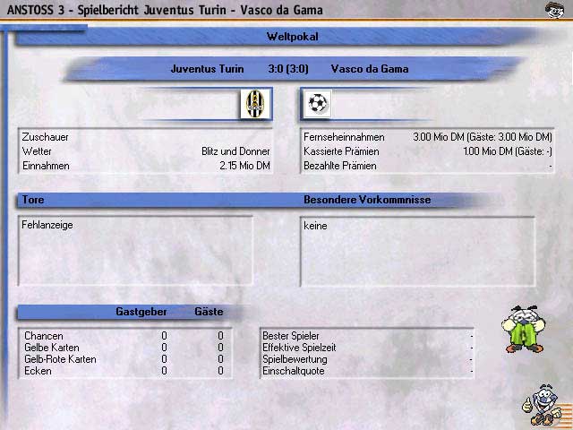 3:0 ohne Torschützen
